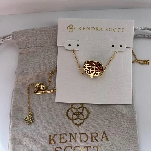 🎃✨Kendra Scott Pumpkin Gold Short Pendant Necklace New 🎃✨ - Picture 6 of 6